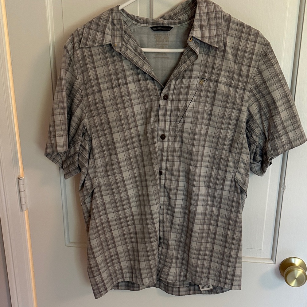 Mountain Hardware Gray Plaid Short Sleeve Shirt